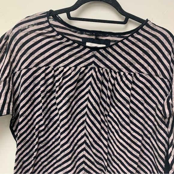 Anthropologie Pilar Black Striped Burnout Long Sleeve Top - Picture 6 of 12